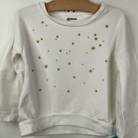 Size 4: Splendid White/ Golden & Silver Snowflakes Cozy Long Sleeve Shirt