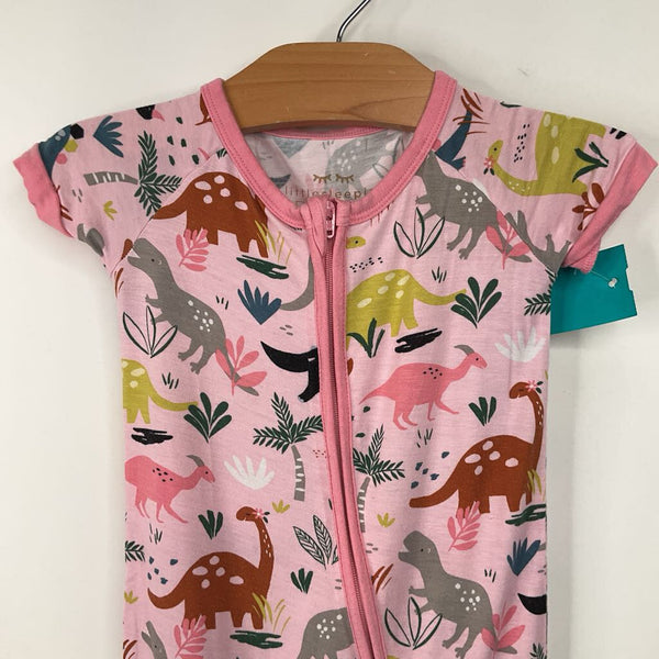 Size 2: Little Sleepies Pink Dinosaur 1pc Shorty PJs
