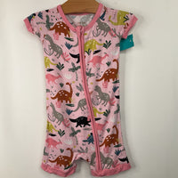 Size 2: Little Sleepies Pink Dinosaur 1pc Shorty PJs