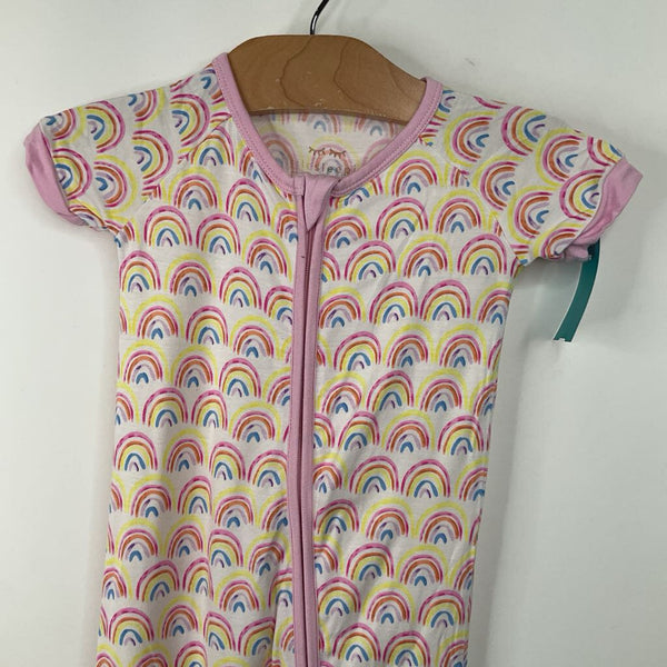 Size 2: Little Sleepies Pink Rainbow 1pc Shorty PJs