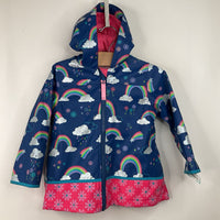 Size 2: Stephen Joseph Blue Rainbow Rain Coat