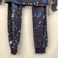 Size 6-7 (120): Hanna Andersson Blue Space Print 2pc PJs