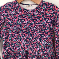 Size 10: Crewcuts Blue/Pink Floral Long Sleeve Shirt
