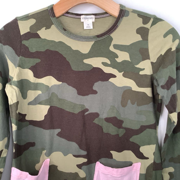 Size 10: Crewcuts Green Camo Long Sleeve Dress