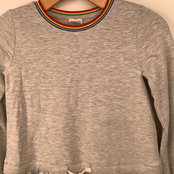 Size 10: Crewcuts Grey/Rainbow Cozy Long Sleeve Dress