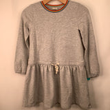 Size 10: Crewcuts Grey/Rainbow Cozy Long Sleeve Dress
