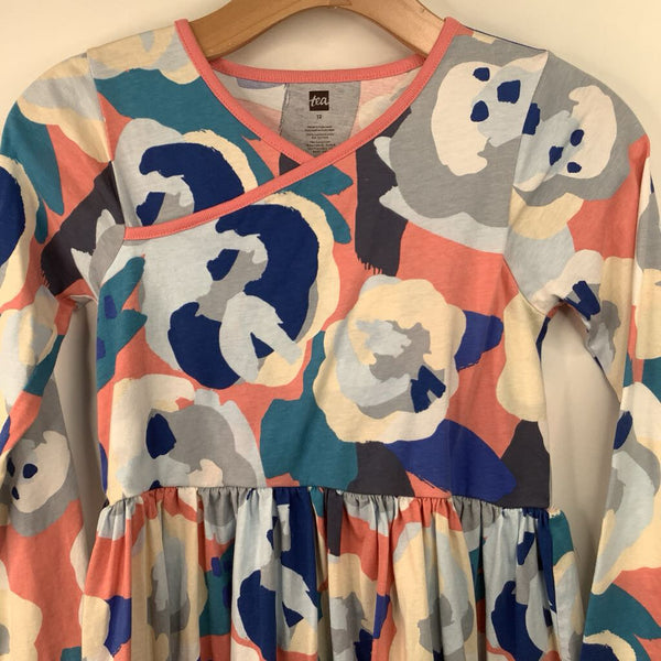 Size 12: Tea Colorful Geometric Long Sleeve Dress