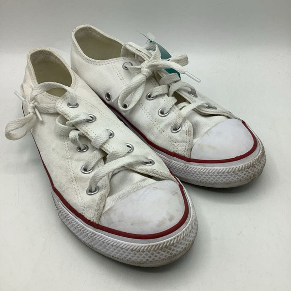 Size 3Y: Converse White Lace-Up Sneakers