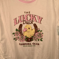 Size 14-16: Old Navy White Pink Duck T-Shirt