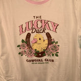 Size 14-16: Old Navy White Pink Duck T-Shirt