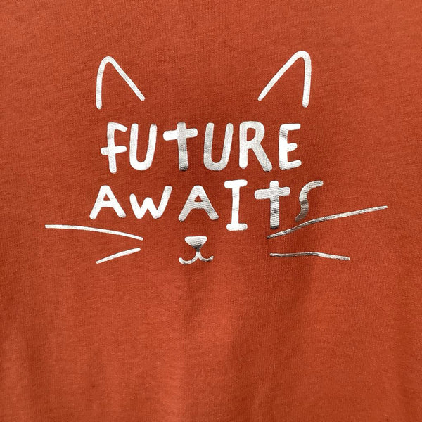 Size 8-10: H&M Orange "Future Awaits" Long Sleeve Shirt