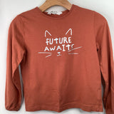 Size 8-10: H&M Orange "Future Awaits" Long Sleeve Shirt