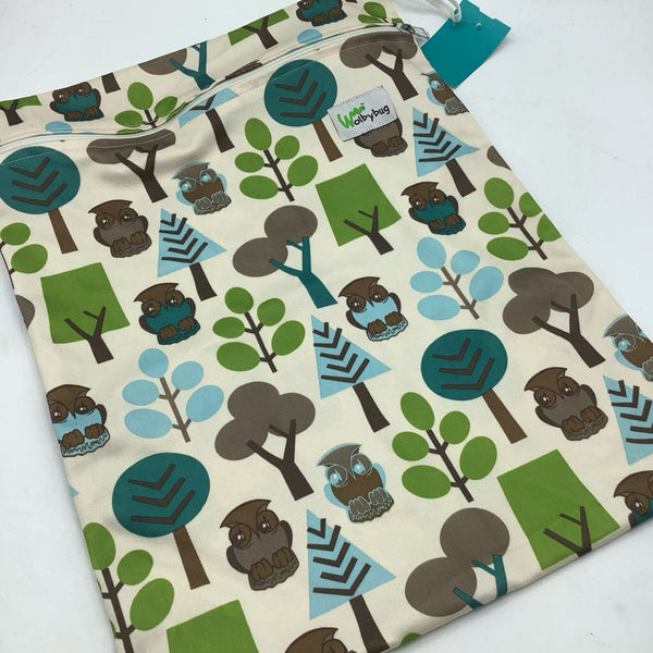 Wolby Bug Brown Owl Print Wet Bag
