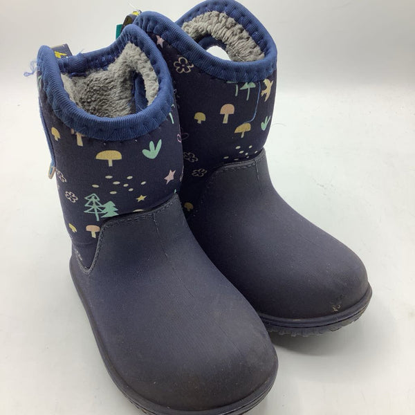 Size 8: Jan & Jul Navy Forest Print Insulated Rain Boots