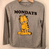 Size 10: Gap Grey "Mondays" Grey Garfield Long Sleeve Shirt