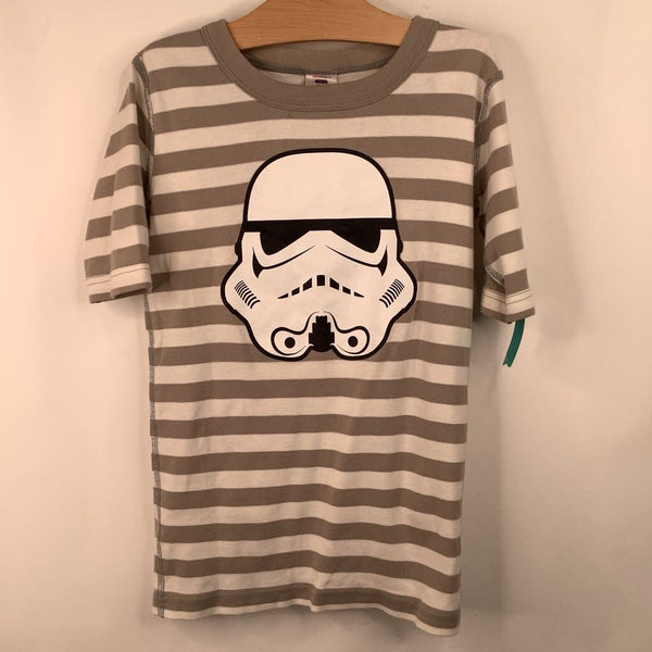 Size 12 (150): Hanna Andersson Grey Striped Clone Trooper 2pc Shorty PJs