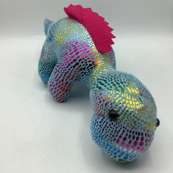 Toy Works Blue/Colorful Dinosaur Plush