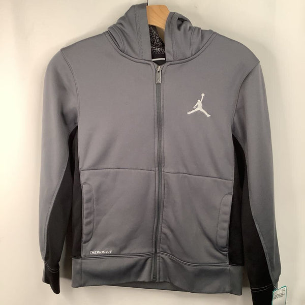 Size 18-20: Air Jordan Grey Black Zip Up Hoodie