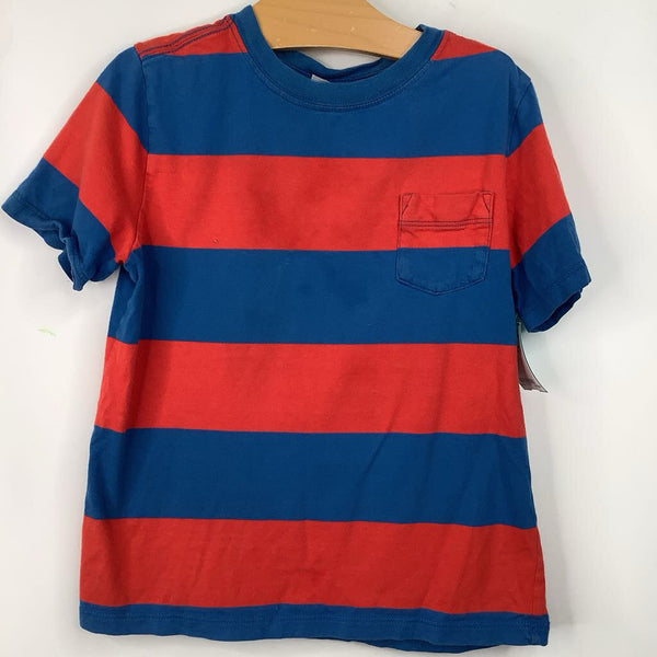 Size 6-7 (120): Hanna Andersson Blue Red Striped T shirt