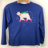 Size 8 (130): Hanna Andersson Blue White Polar Bear Long Sleeve Shirt