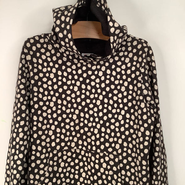 Size 6-7 (120): Hanna Andersson Black/White Polka Dot Hoodie