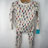 Size 4 (100): Hanna Andersson White Christmas Lights 2pc PJs