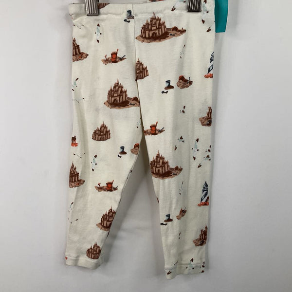 Size 12-18m: Milk Barn White/Brown Sand Castle Print Pants