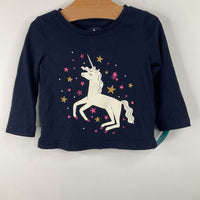 Size 6-12m: Gap Blue Unicorn Long Sleeve Shirt