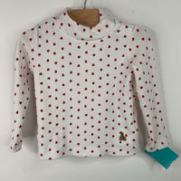 Size 6-12m: Gap White/Red Hearts Long Sleeve Shirt