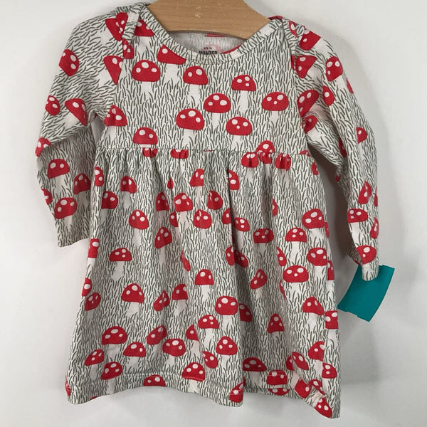 Size 12m: Winter Water Factory Green/Red Mushroom Long Sleeve Shirt