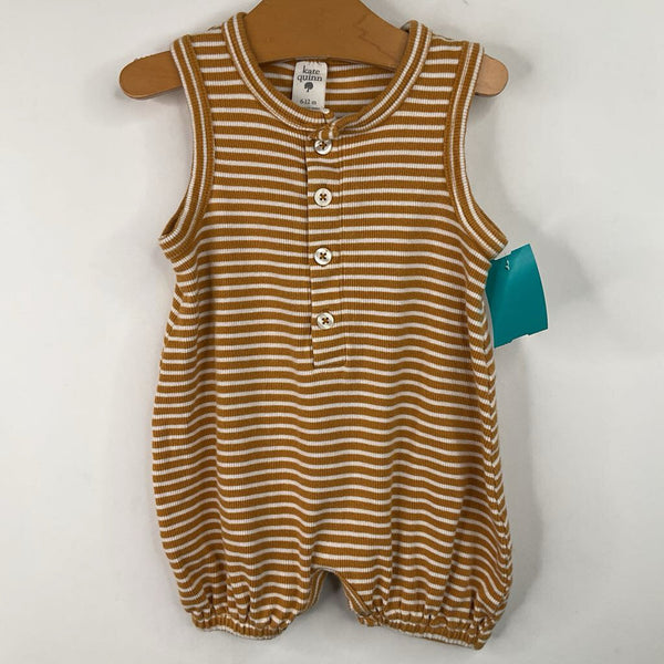 Size 6-12m: Kate Quinn White/Yellow Striped Tank Short Romper