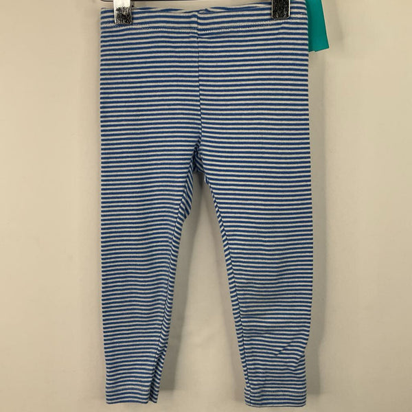 Size 2: Tea Blue/White Striped Leggings