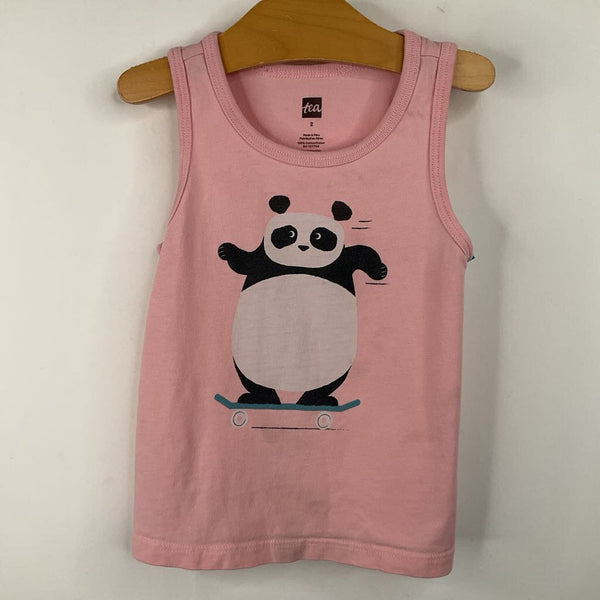 Size 2: Tea Pink Panda Tank Top