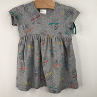 Size 18-24m (80): Hanna Andersson Grey Hula Hoop Sloth Short Sleeve Dress