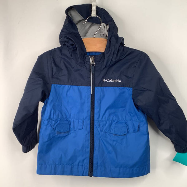 Size 2: Columbia Blue Fleece Lined Rain Coat