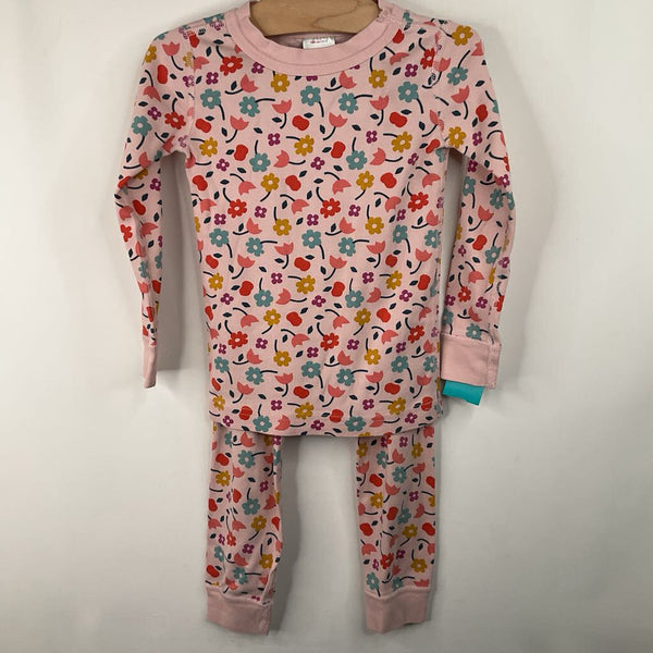 Size 4 (100): Hanna Andersson Pink/Colorful Floral 2pc PJs