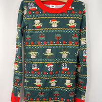Size 10 (140): Hanna Andersson Green Holiday Star Wars 2pc PJs