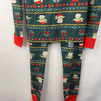 Size 10 (140): Hanna Andersson Green Holiday Star Wars 2pc PJs