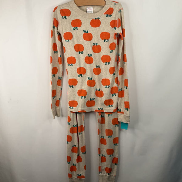Size 10 (104): Hanna Andersson Creme Pumpkin Print 2pc PJs