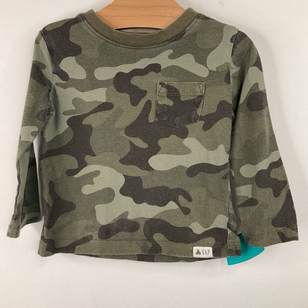 Size 12-18m: Gap Green Camo Long Sleeve Shirt