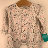 Size 0-3m: Magnetic Me White/Pink Floral 1pc Footy PJs