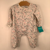 Size 0-3m: Magnetic Me White/Pink Floral 1pc Footy PJs