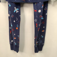 Size 6-7 (120): Hanna Andersson Blue Space Print 2pc PJs