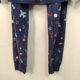 Size 6-7 (120): Hanna Andersson Blue Space Print 2pc PJs