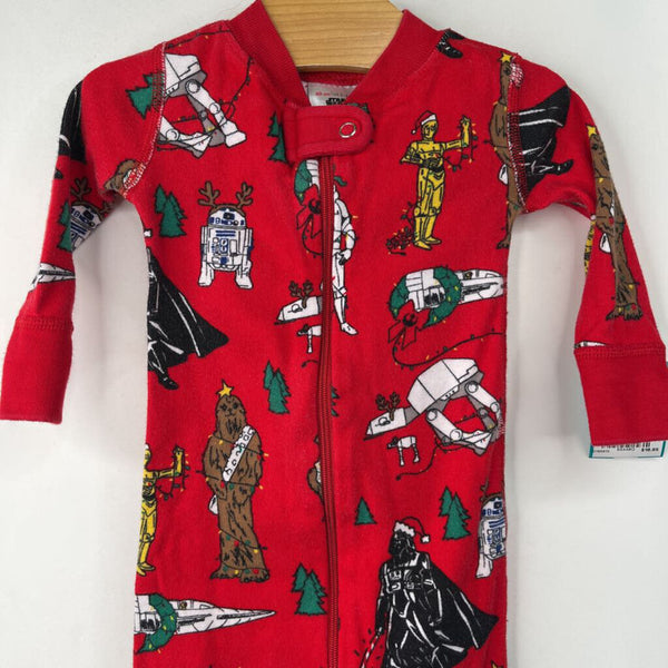 Size 6-12m (70): Hanna Andersson Red Star Wars Holiday 1pc Pjs