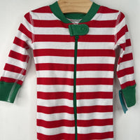 Size 6-12m (70): Hanna Andersson Red White Green Striped 1pc Pjs