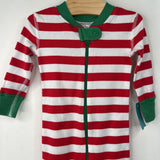 Size 6-12m (70): Hanna Andersson Red White Green Striped 1pc Pjs