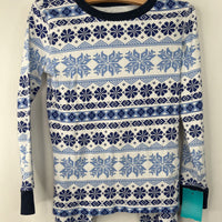 Size 5: Crewcuts White Blue Snowflake 2pc Pjs