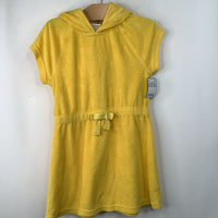 Size 5 (110): Hanna Andersson Yellow Terry Cloth Hooded Short Sleeve Dress