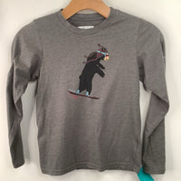 Size 8: Columbia Grey Snowboarding Bear Long Sleeve Shirt